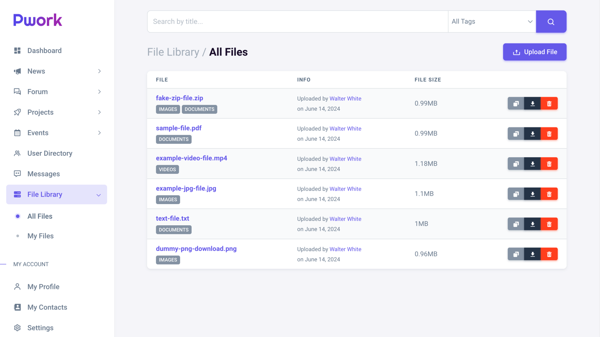 Pwork - Intranet for WordPress gallery image