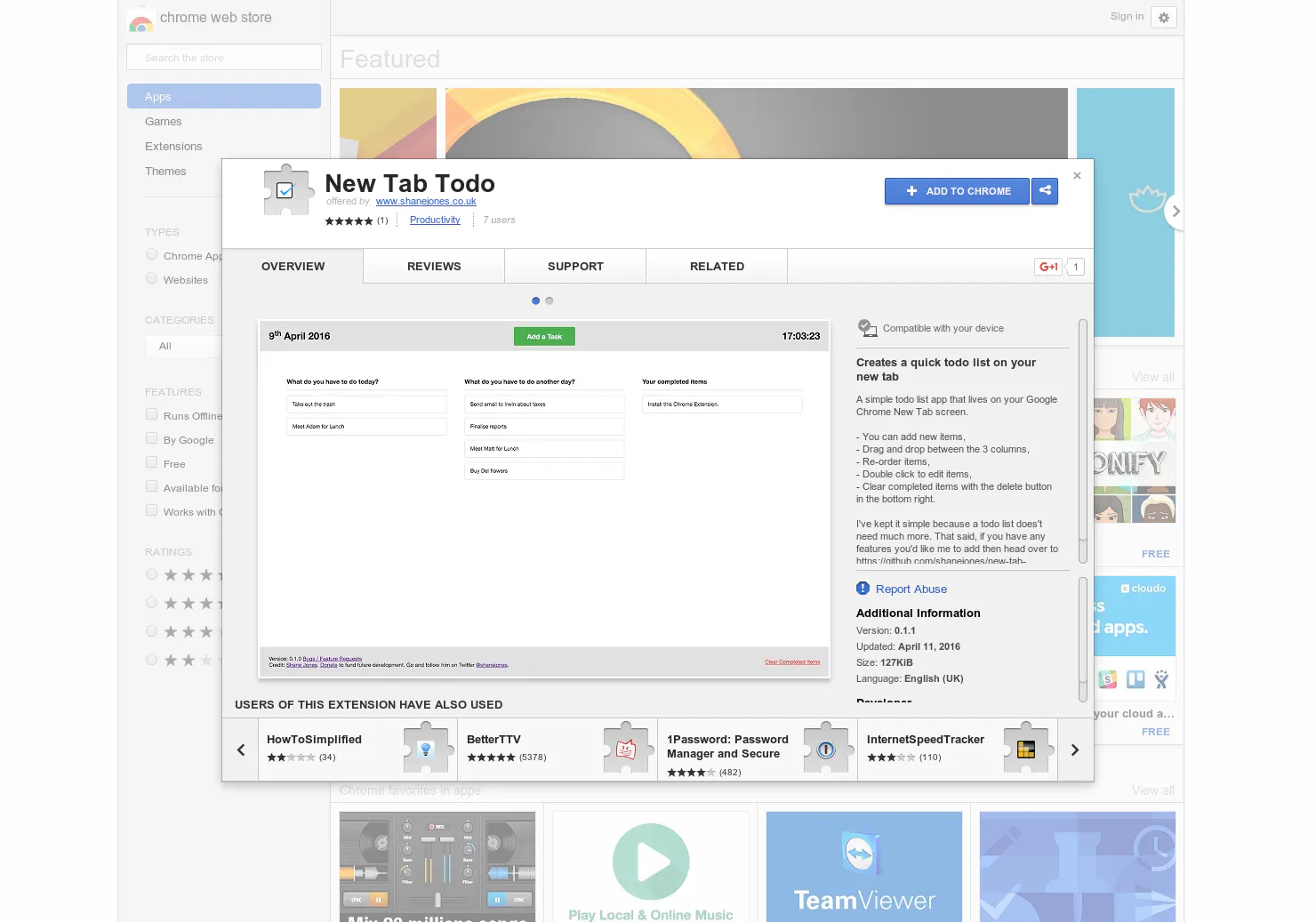 New Tab Todo