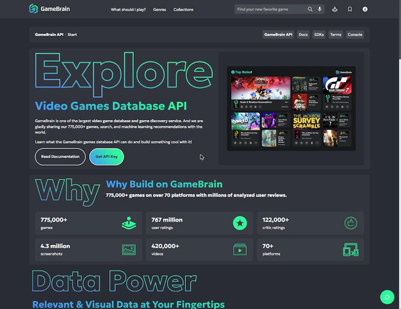 GameBrain API screenshot 1