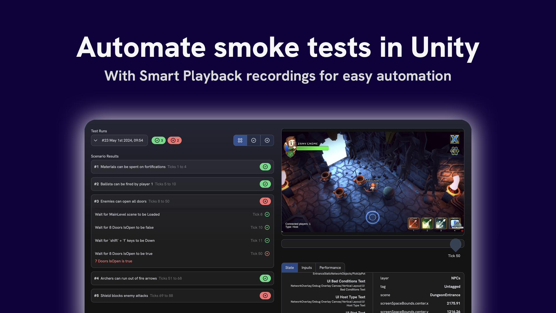 regression-games - Automated smoke testing in Unity