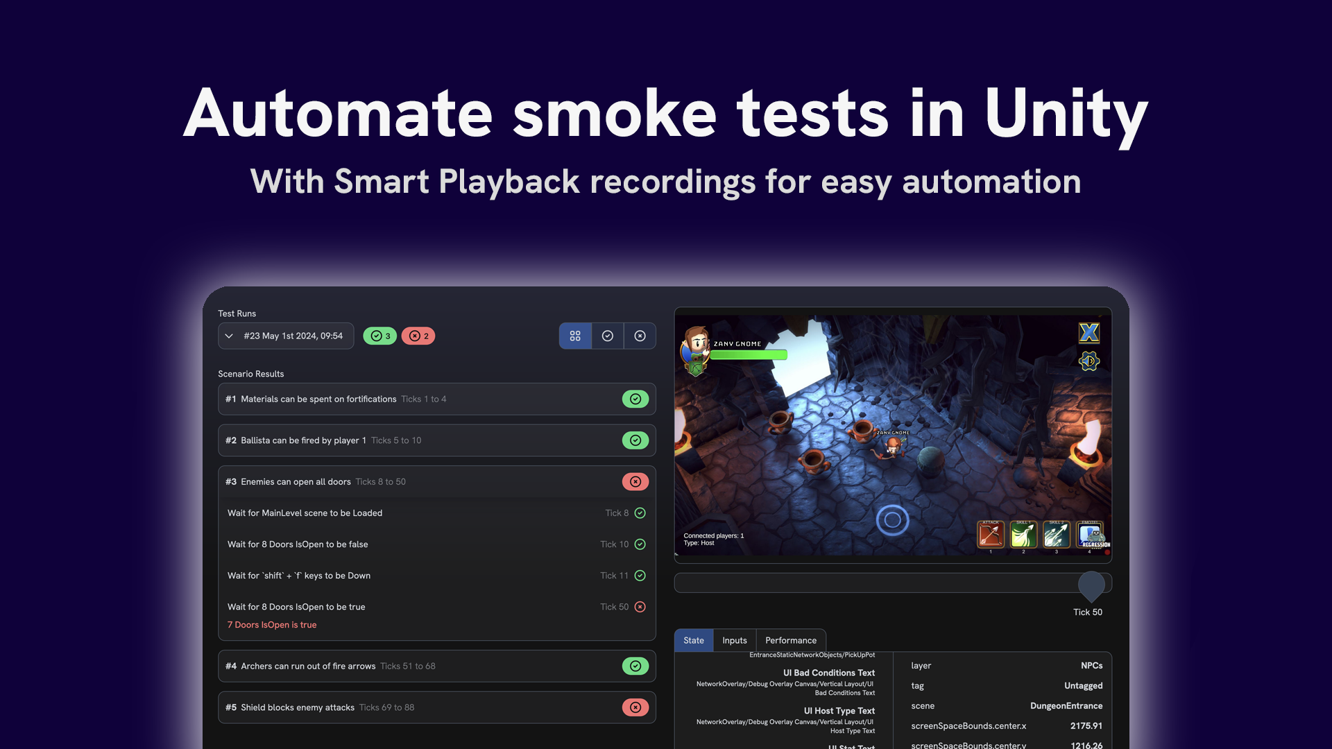 startuptile Regression Games-Automated smoke testing in Unity