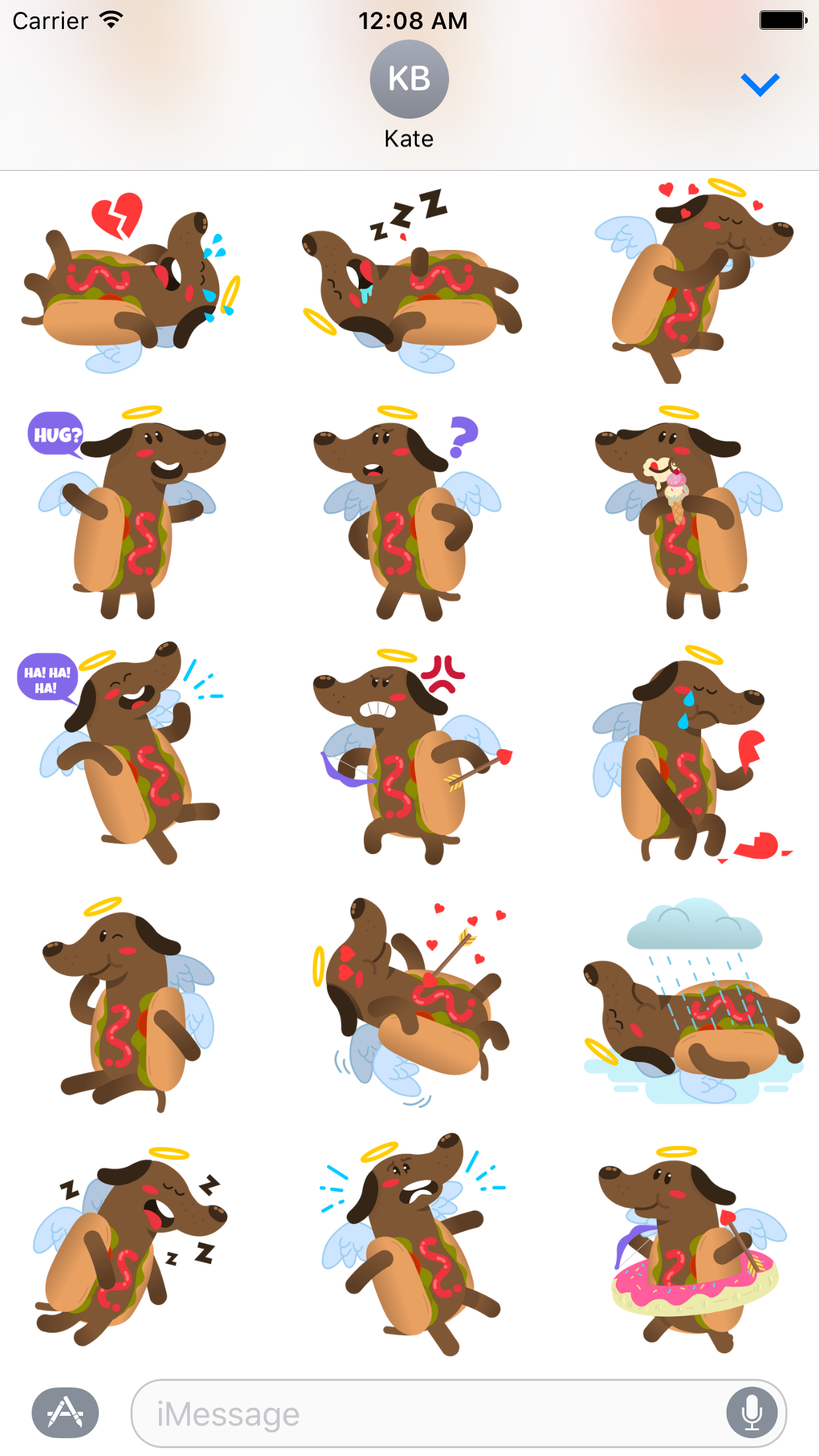 Cupid Wiener Dog Stickers gallery image