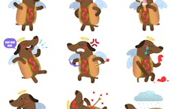 Cupid Wiener Dog Stickers media 3