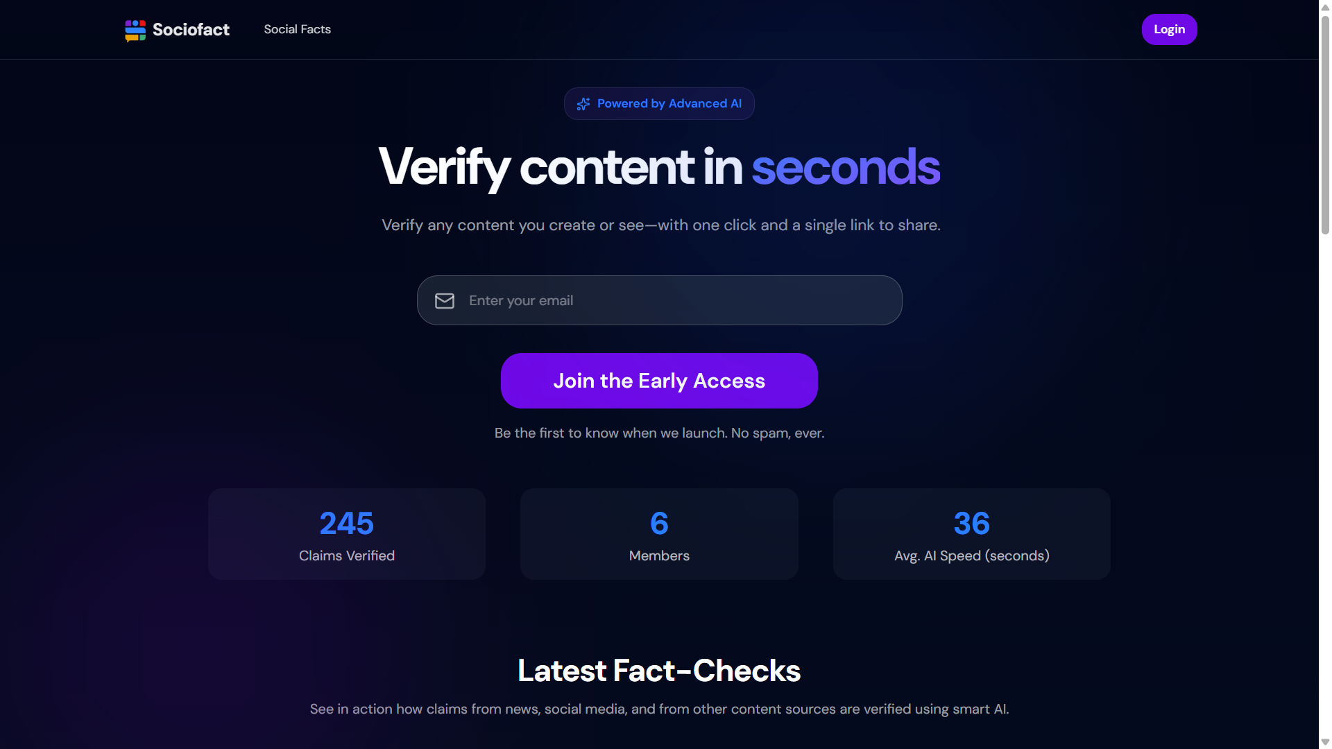 Sociofact - Main product screenshot demonstrating key features and user interface