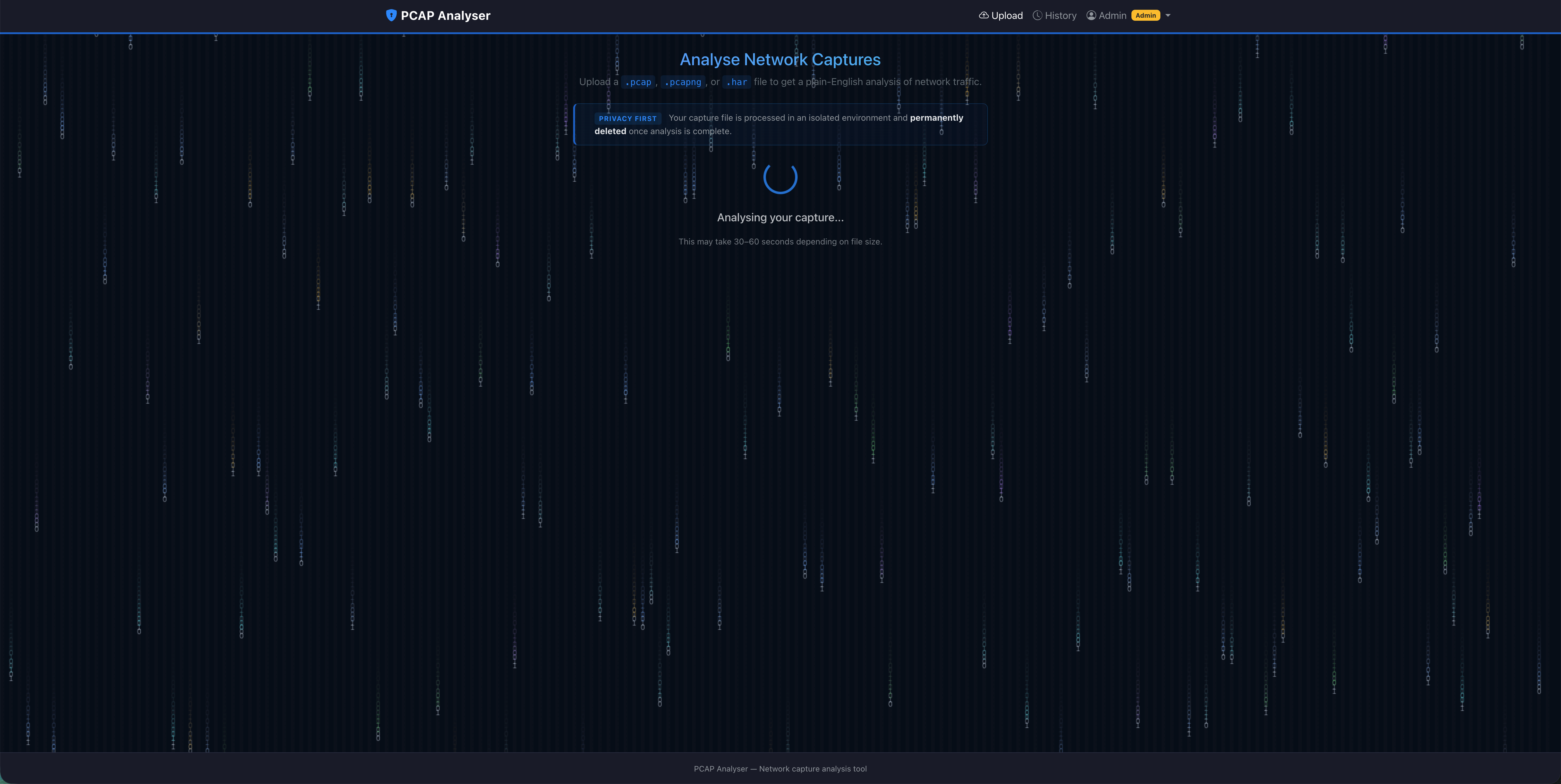 PCAP Analyser - Screenshot 3 showing product features and functionality