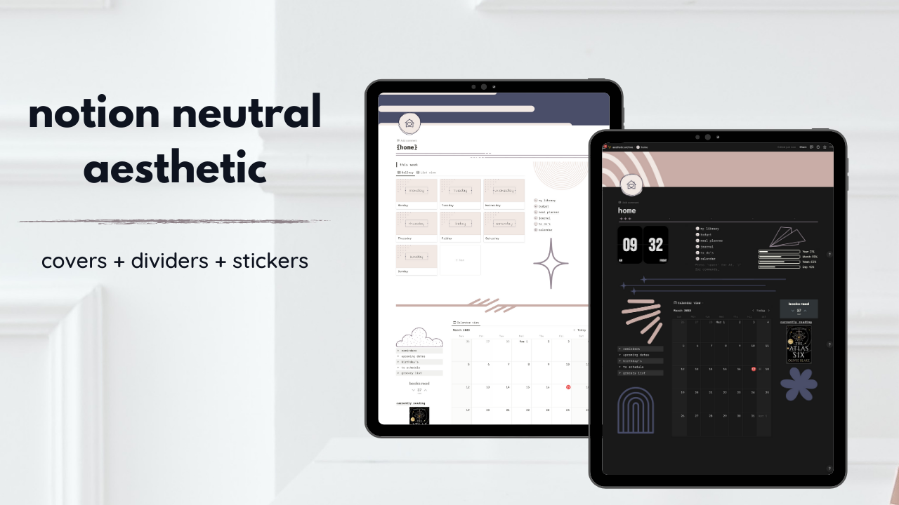 Mídia 1 de Pacote de personalização estética de noção - Pacote de personalização de noções com capas, divisores e adesivos