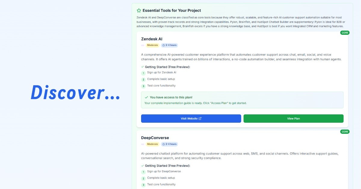 Média usetoolcraft - Plans étape par étape de la découverte d'outils AI active pour les projets. 4