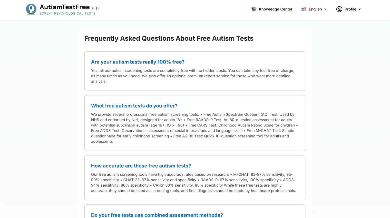 Autism Test Free Online screenshot 4
