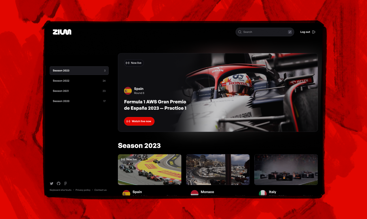 startuptile zium.app-Formula 1 Multi-View Experience