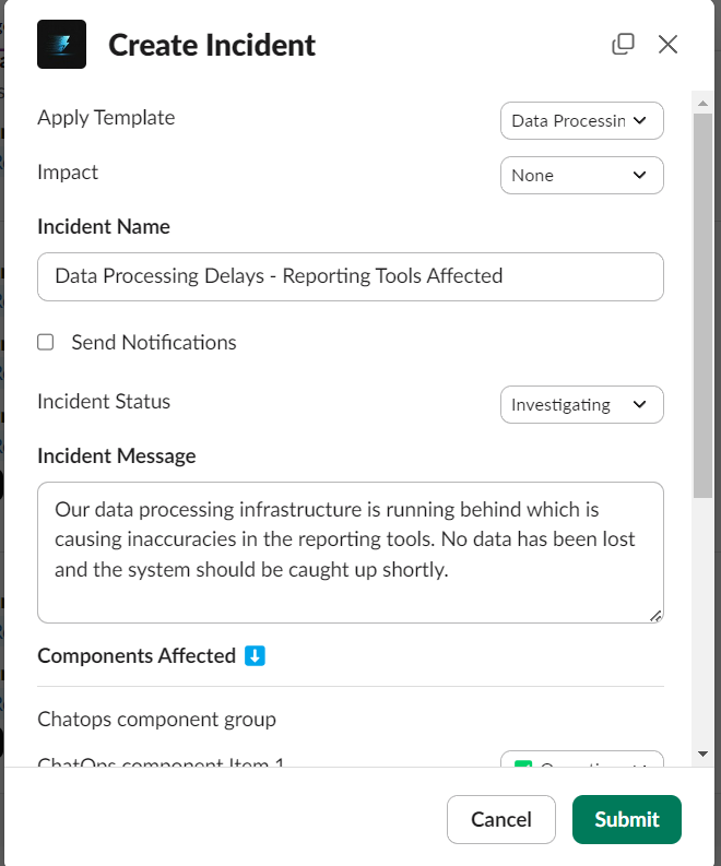 Ciditedasy - Verwalten Sie Vorfälle direkt aus Slack Medien 5