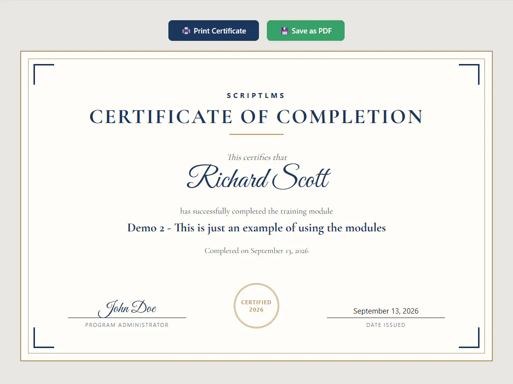 ScriptLMS gallery image