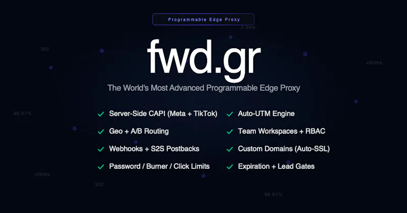 fwd.gr — Programmable URL Shortener screenshot 1