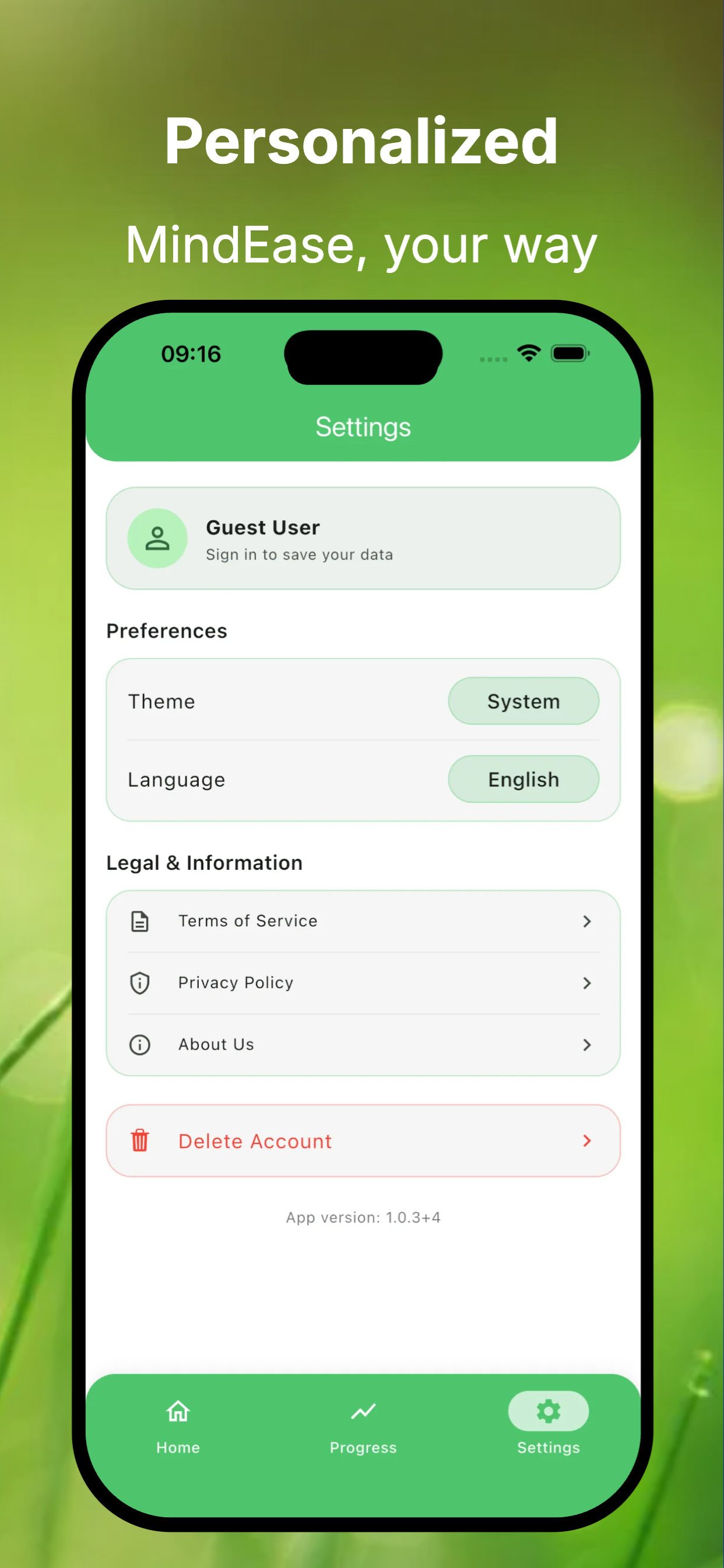 Mindease AI mental health - Screenshot 3 showing product features and functionality