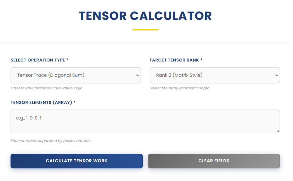 Tensor Calculator | Ease Tools gallery image