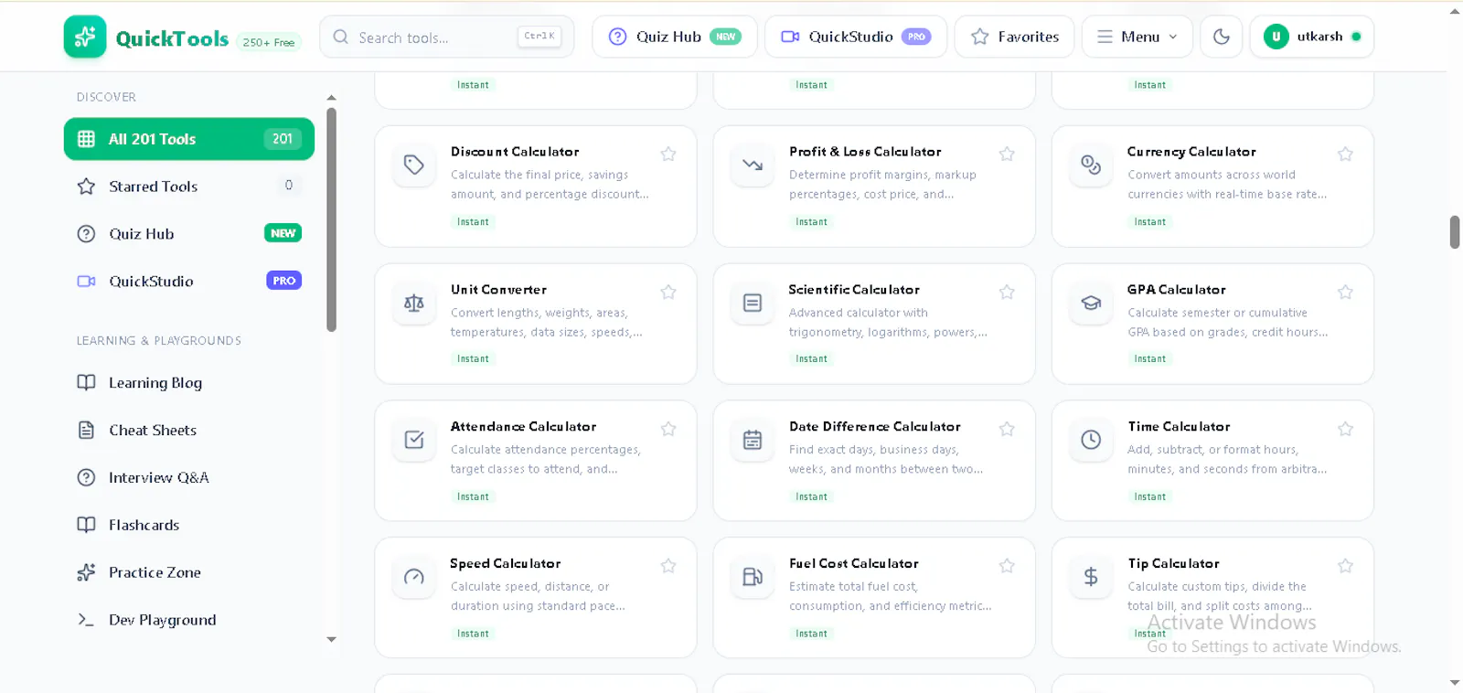 QuickTools screenshot 2