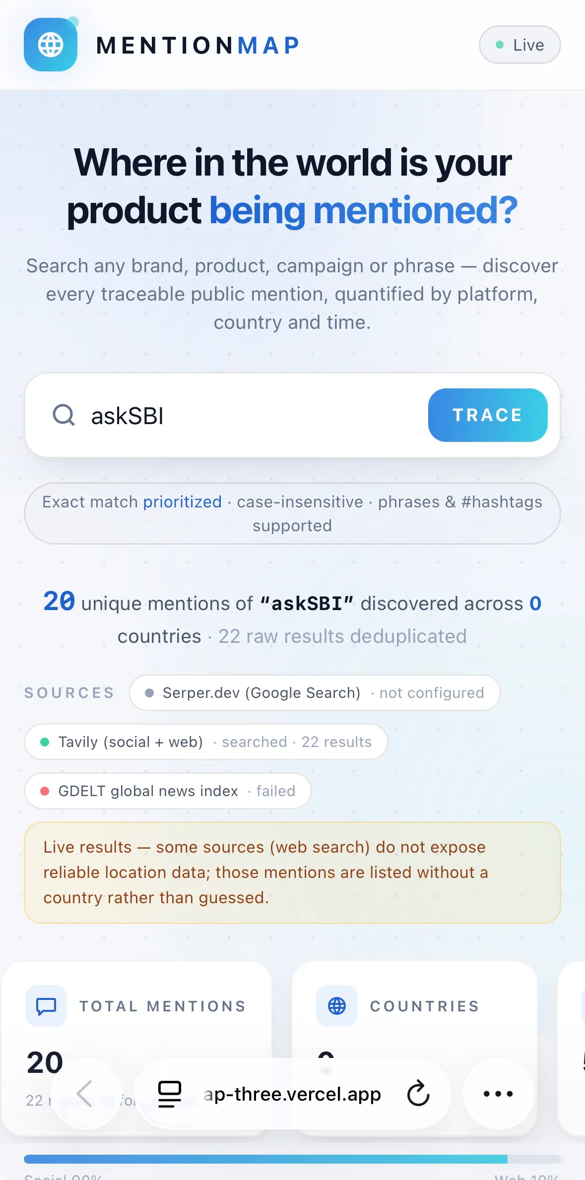 MentionMap — Global Mention Intelligence