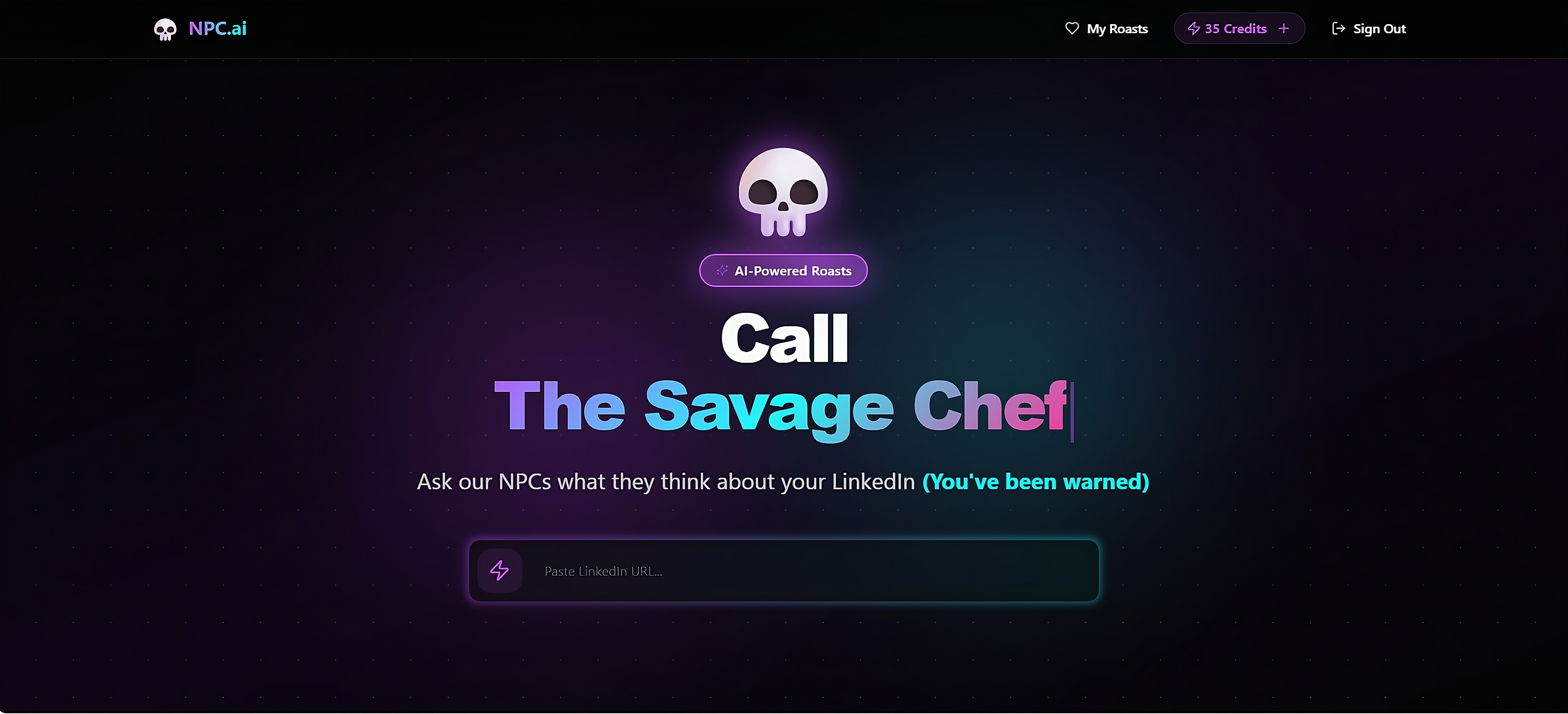 NPC.ai - Main product screenshot demonstrating key features and user interface