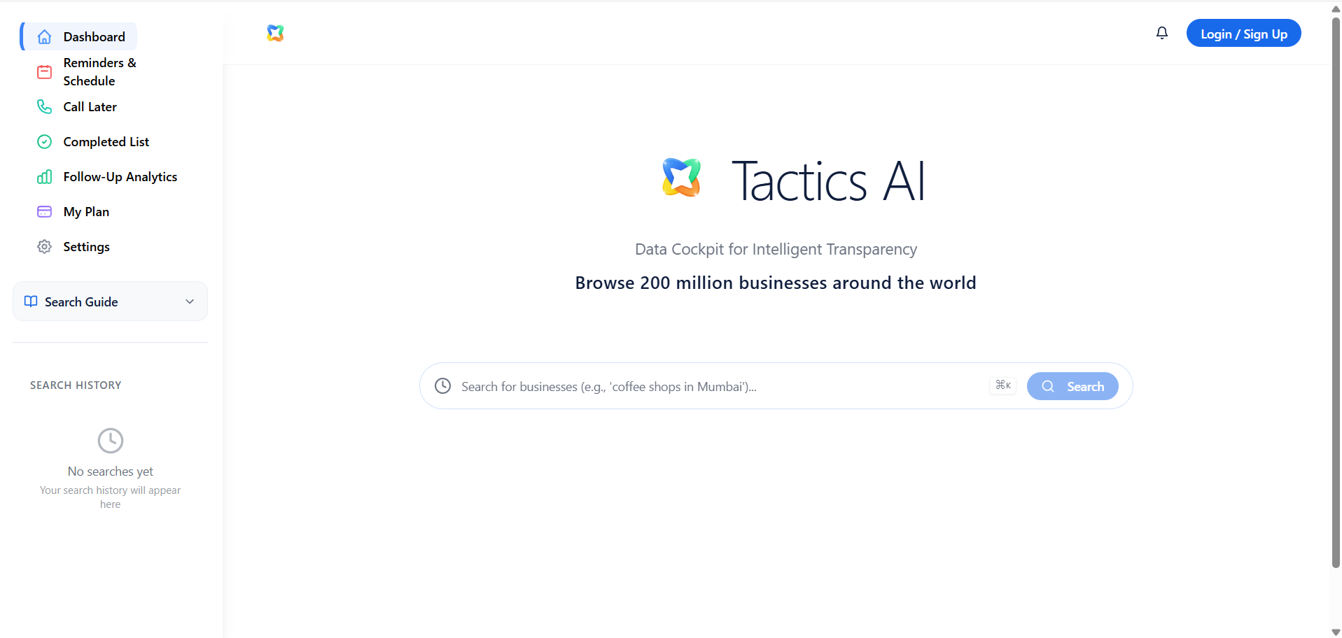 Tactics AI – Business Search Engine - Screenshot 2 showing product features and functionality