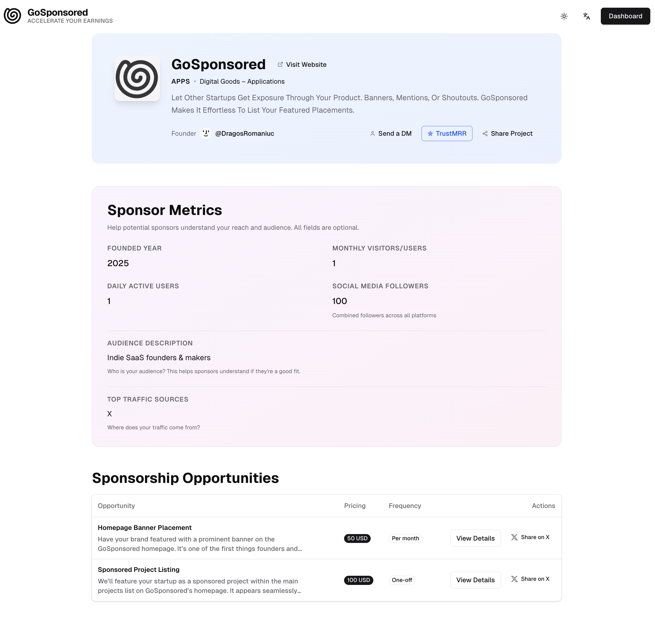 GoSponsored - Screenshot 2 preview