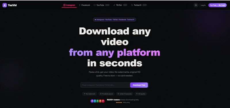 TezVid-Free Insta, FB, YT Video Download screenshot 4