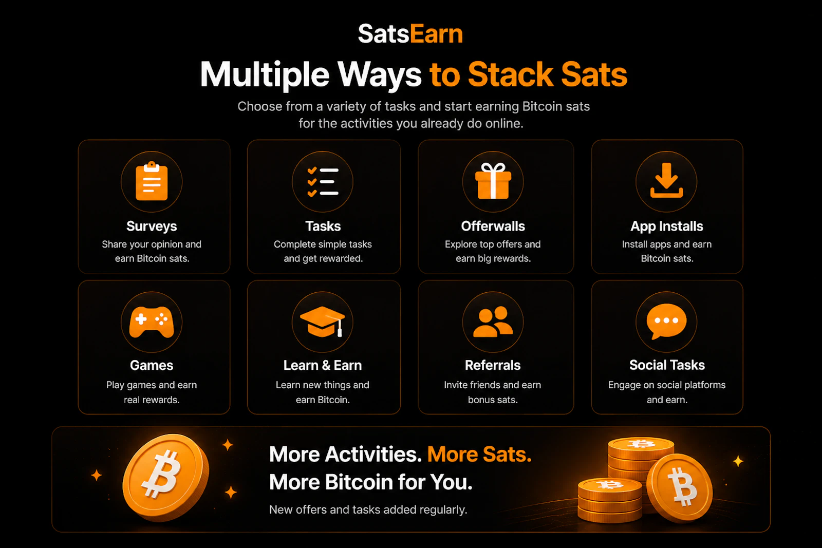 SatsEarn: Stack Sats, Not Excuses screenshot 1