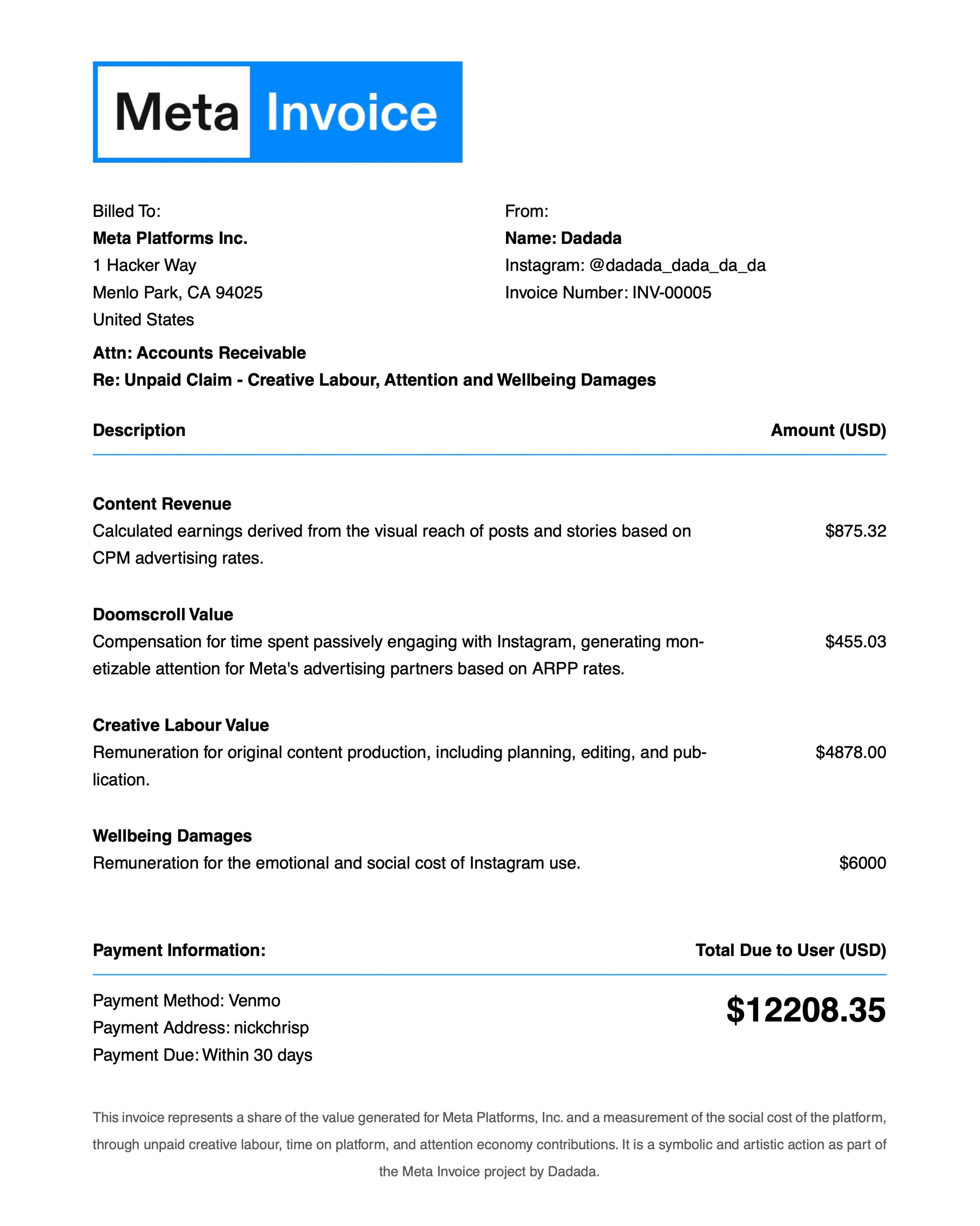 Meta Invoice - Screenshot 3 preview