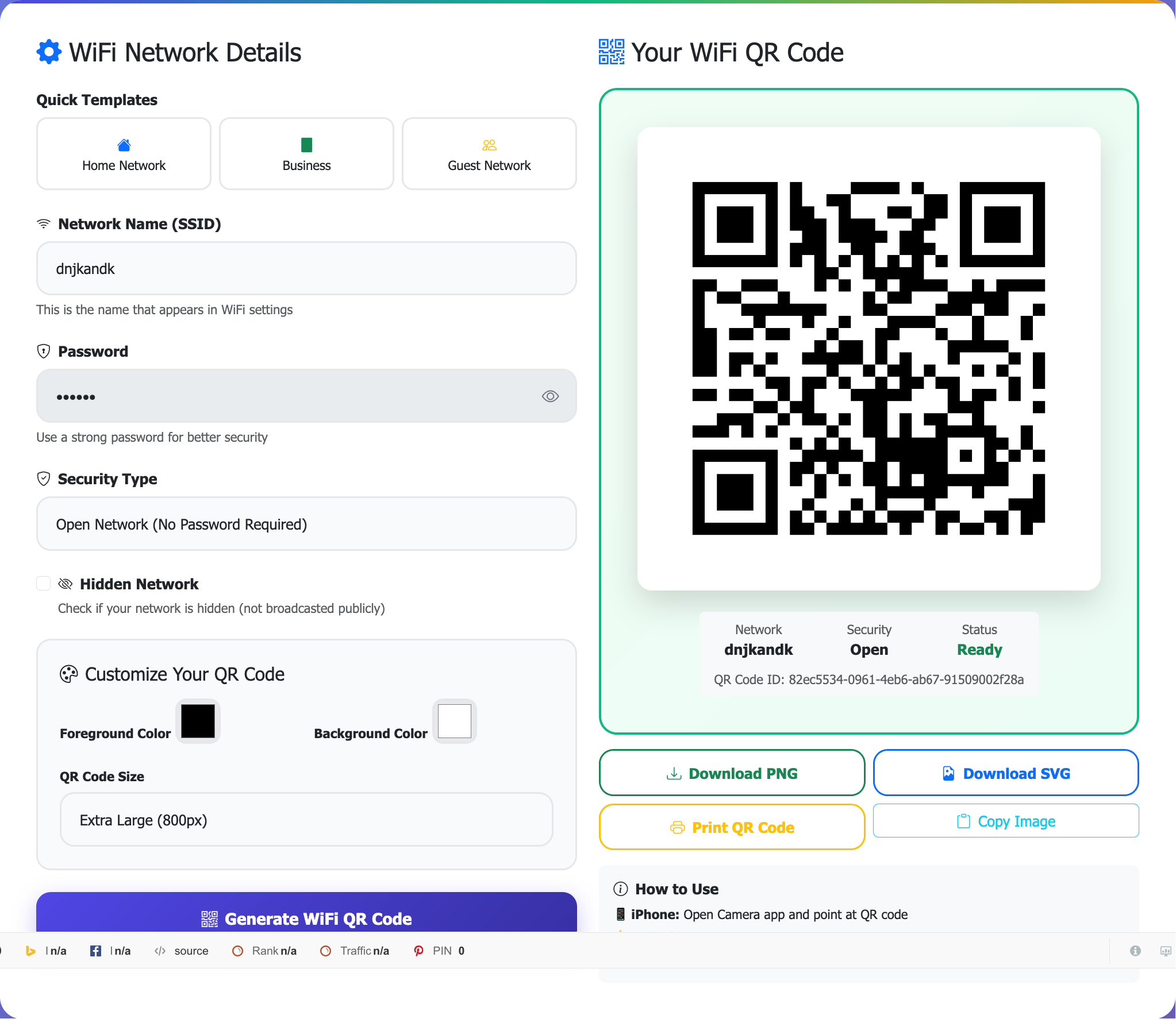 Free WiFi QR Code Generator gallery image