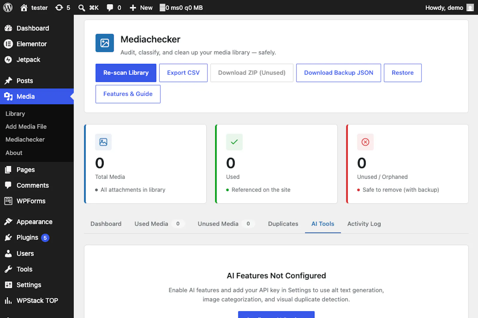 Mediachecker - Wordpress Plugin screenshot 6