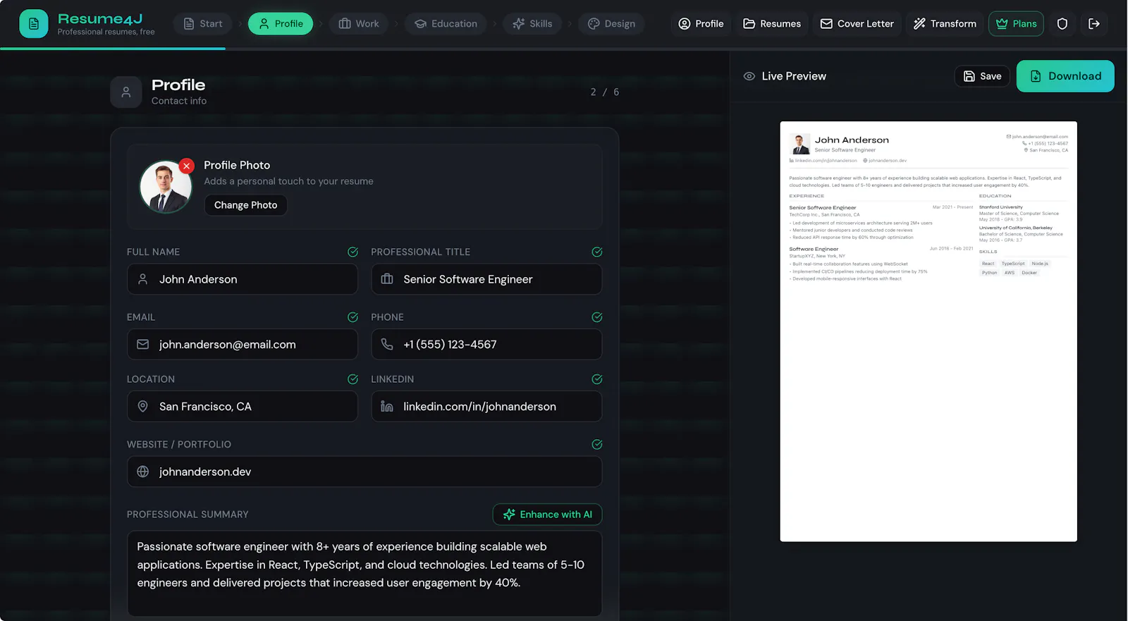 Resume4j screenshot 3