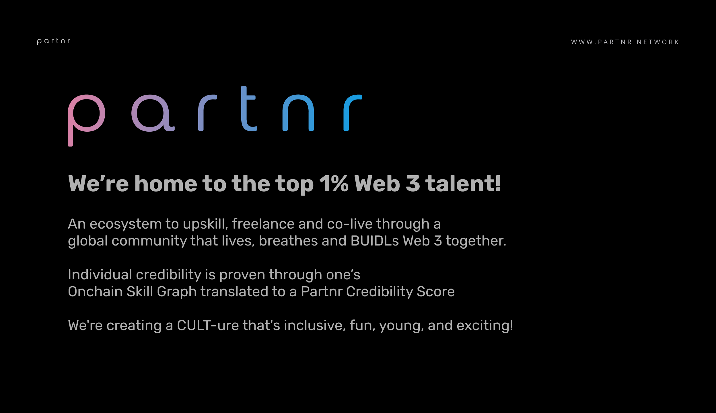 Aplicación Partnr (talento para la web 3 de 1% superior) media 4