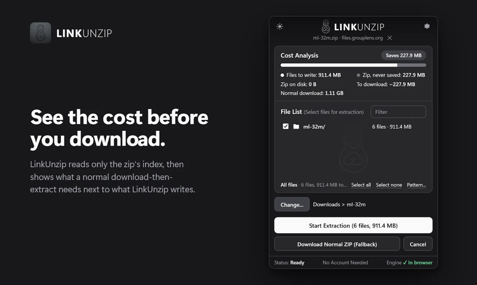 LinkUnzip screenshot 5