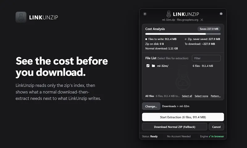 LinkUnzip screenshot 5