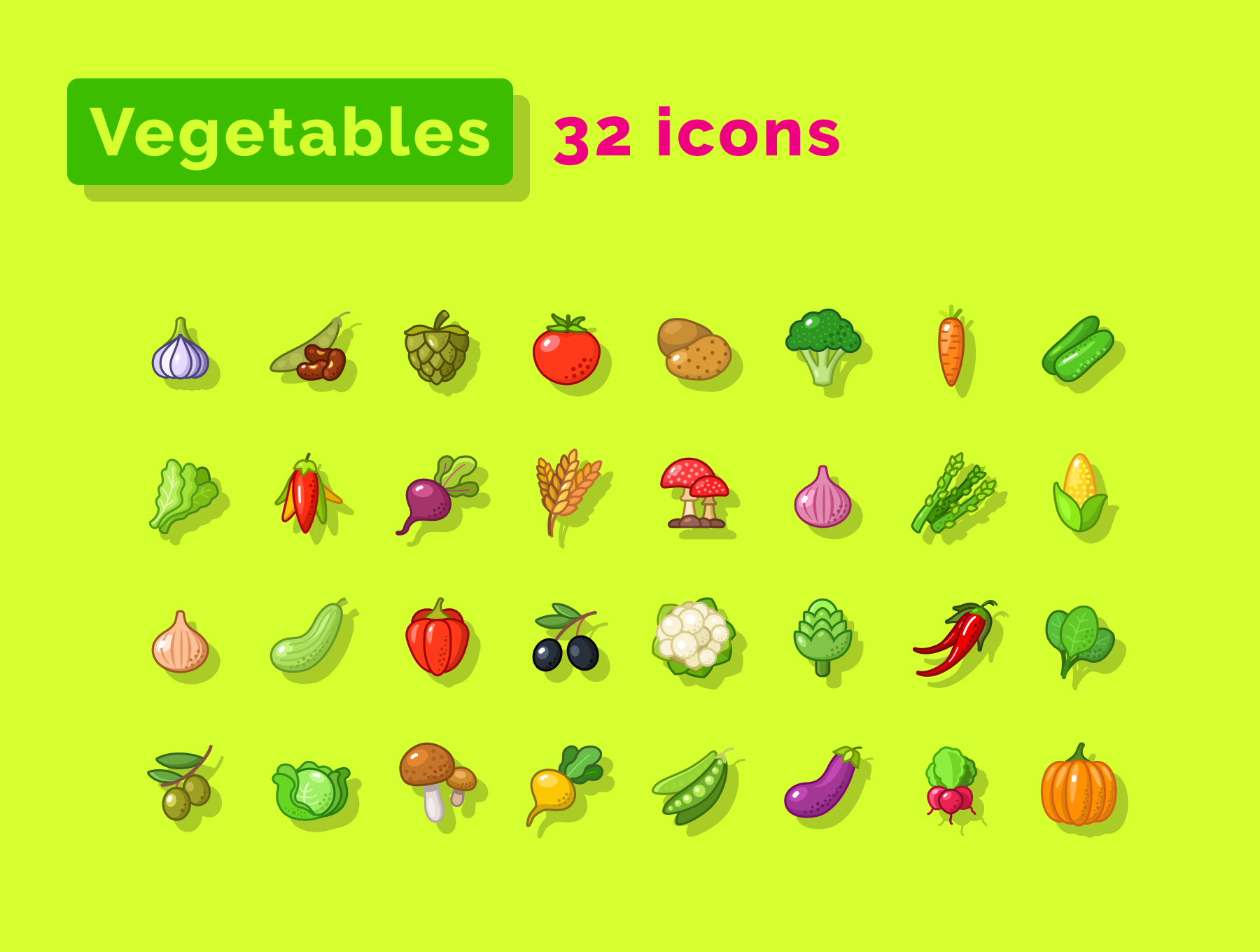 Fruits and Vegetables Icons gallery image
