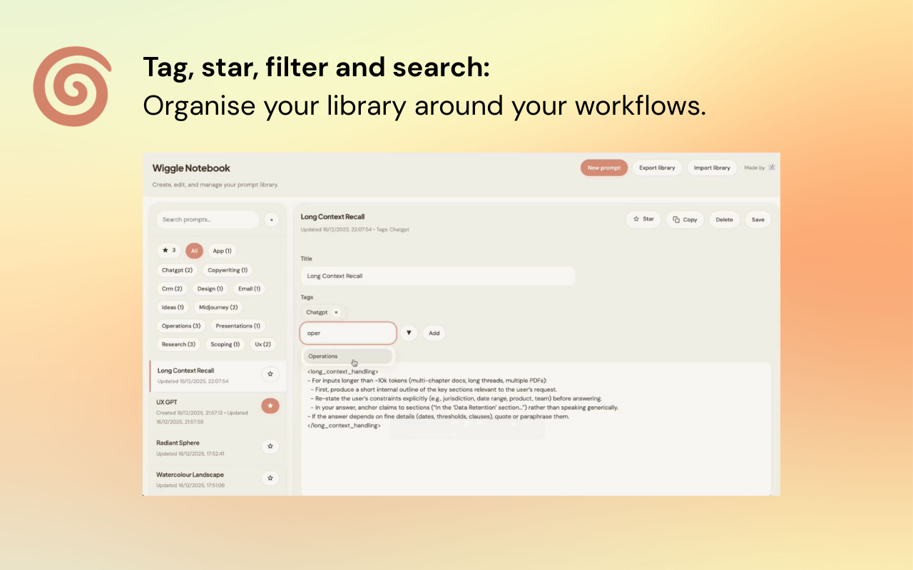 Wiggle for Google Chrome - Screenshot 2 showing product features and functionality