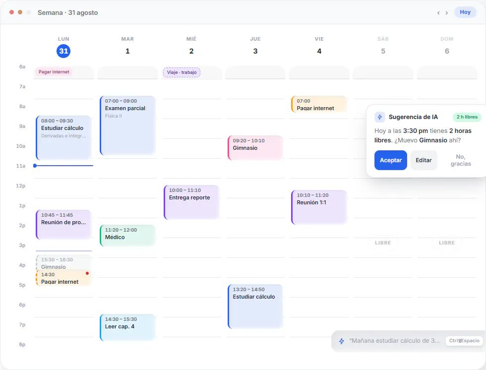 FocusFlow — Tu tiempo, organizado. screenshot