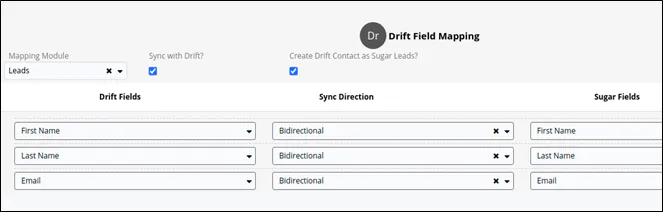 Drift + SugarCRM Integration gallery image