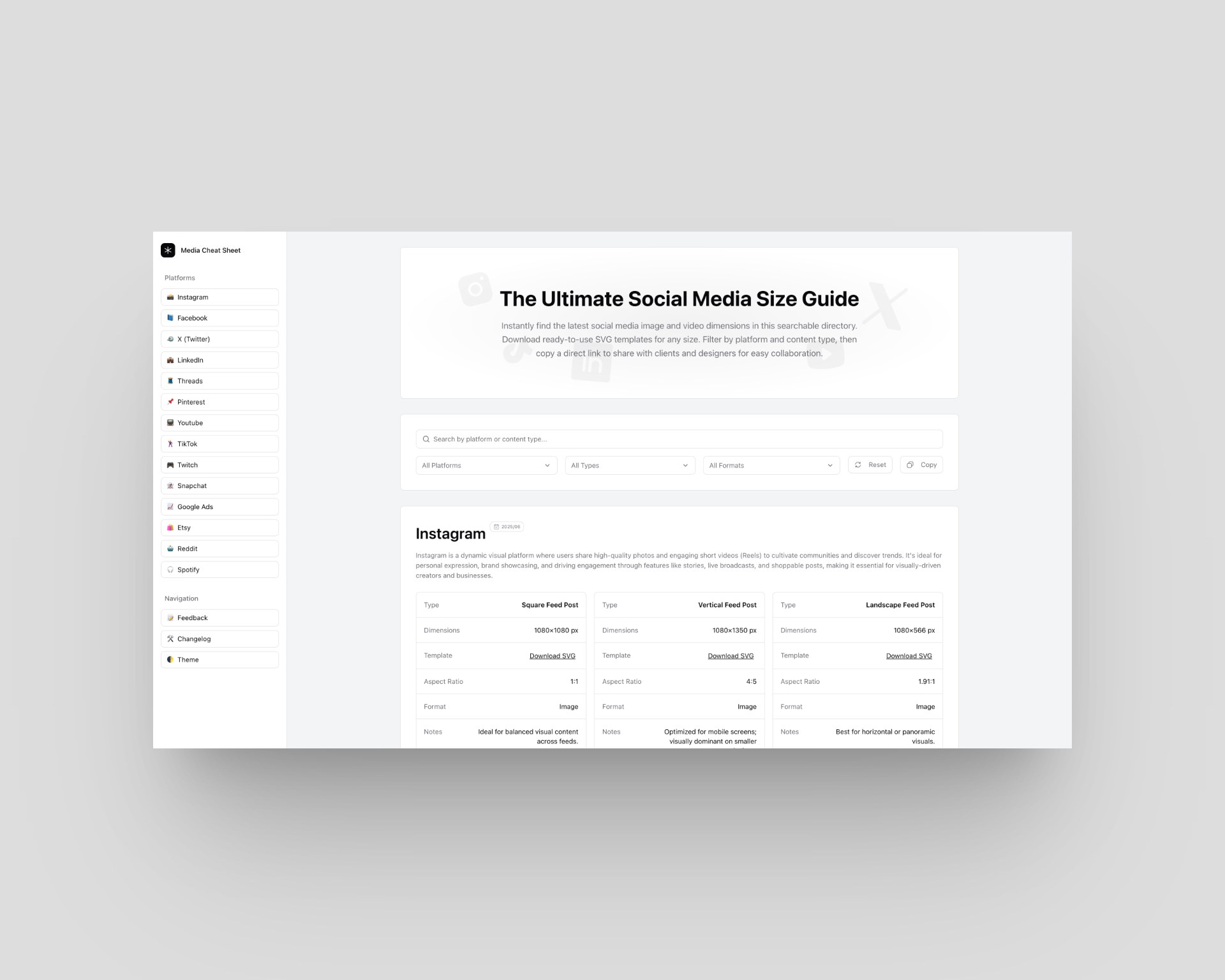 MediaCheatSheet.com media 4