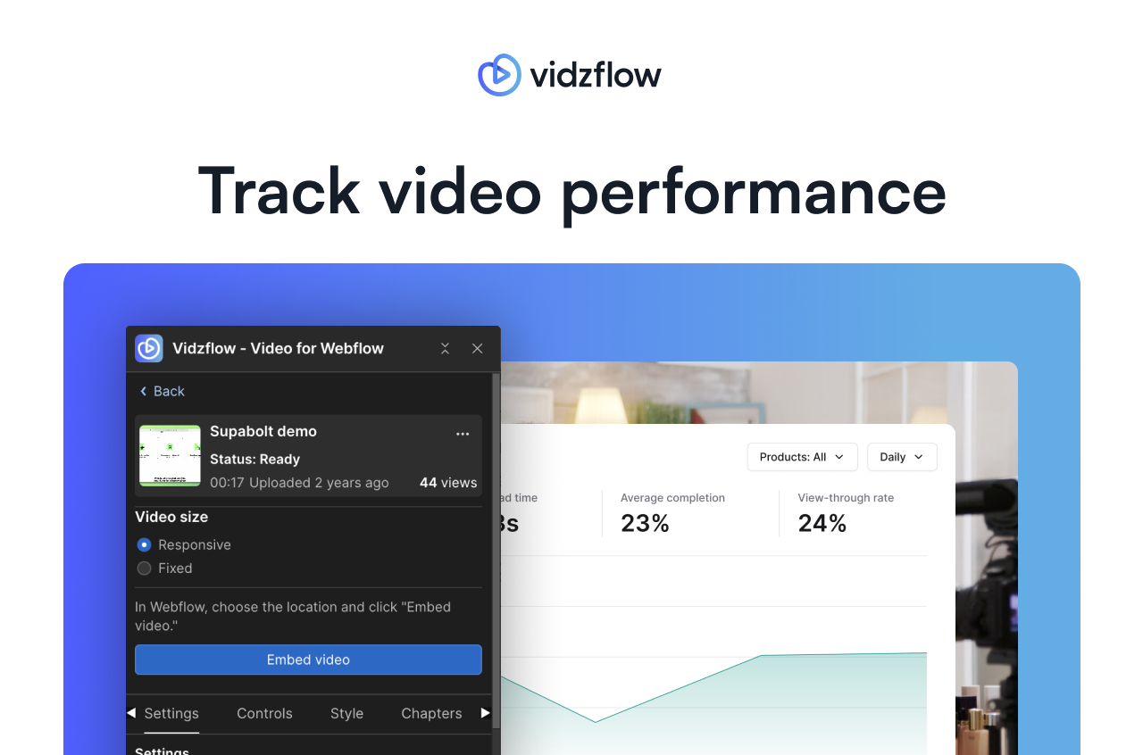 Vidzflow 2.0 - The complete video platform for Webflow Medien 5