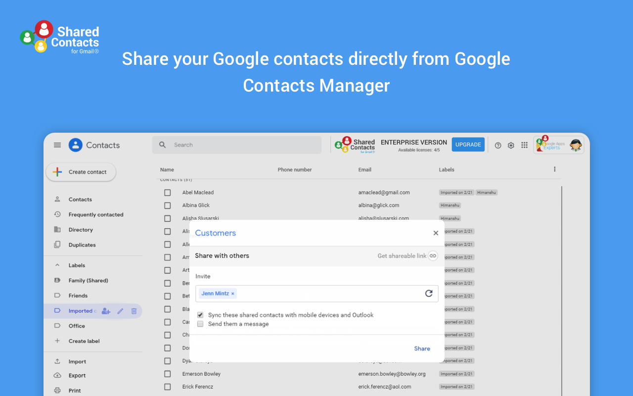 Shared Contacts for Gmail gallery image