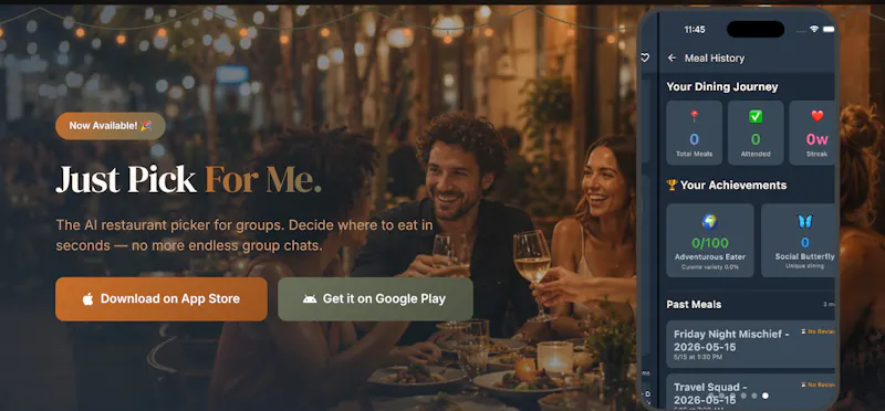 Pixx AI Restaurant Picker for Groups.  screenshot 6
