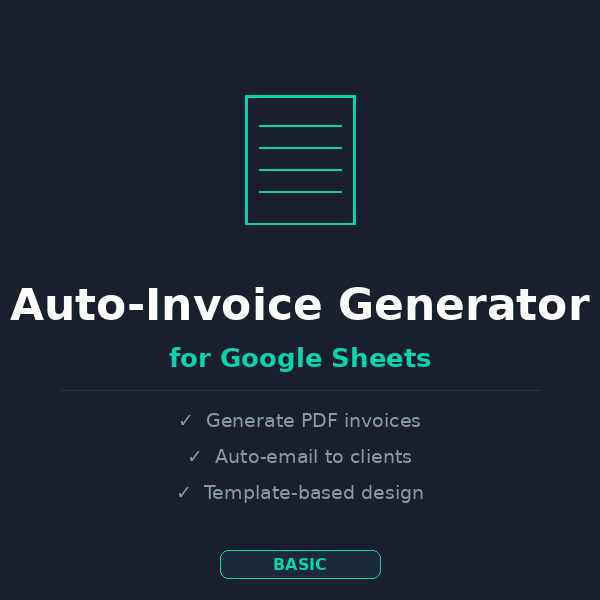 Auto-Invoice Generator for Google Sheets - Product Hunt launch logo and brand identity
