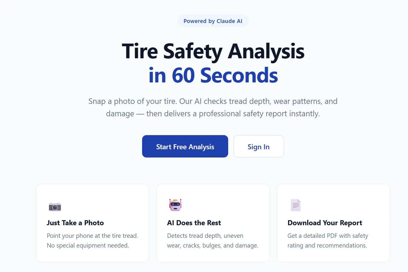 AI Tire Inspector のプロダクトバナー