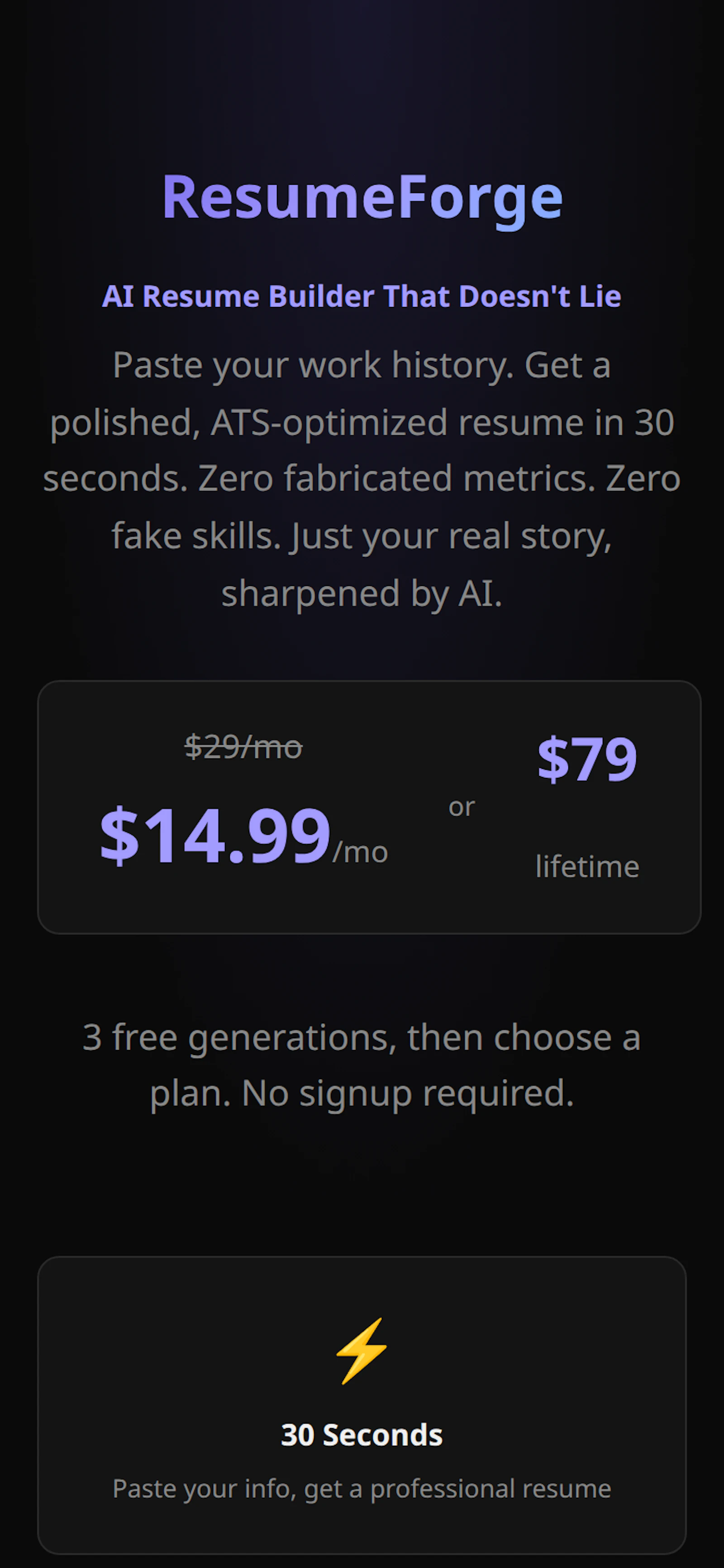 ResumeForge screenshot 1