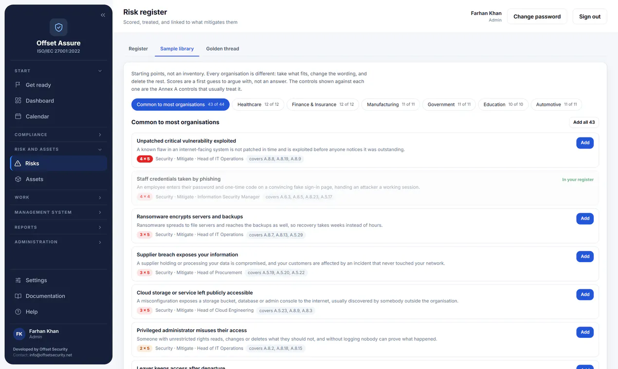 Offset Security Compliance Suite gallery image