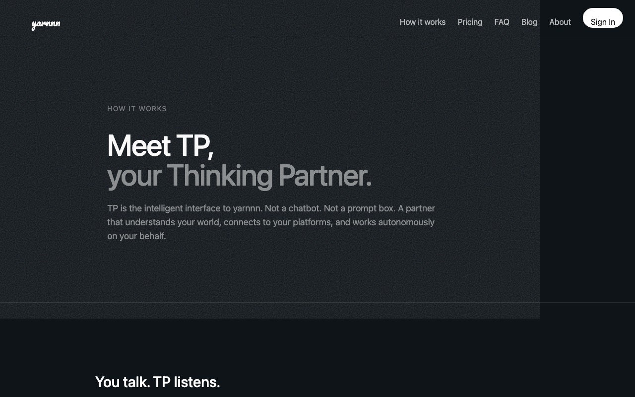 yarnnn - Screenshot 3 showing product features and functionality
