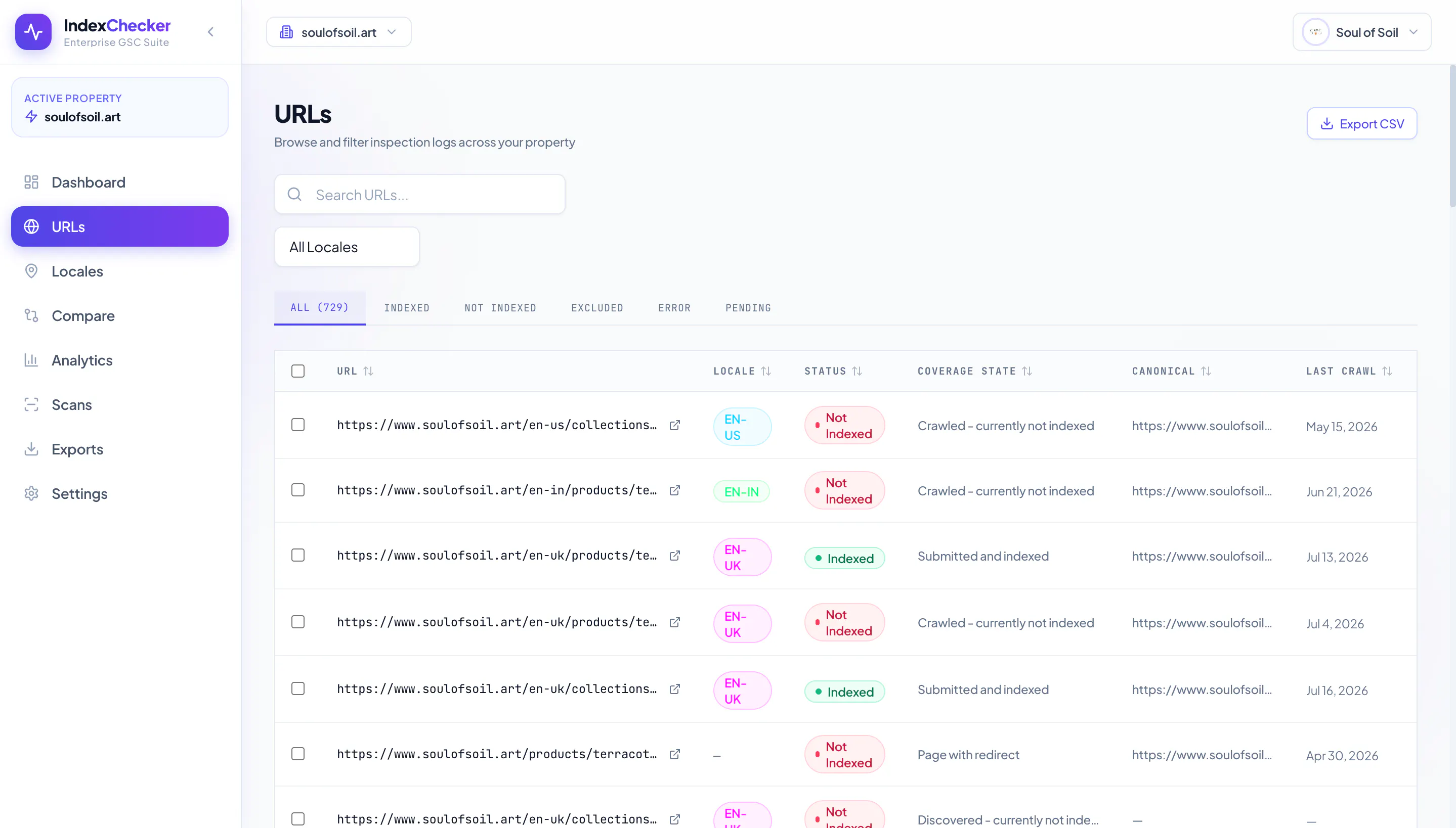IndexChecker screenshot