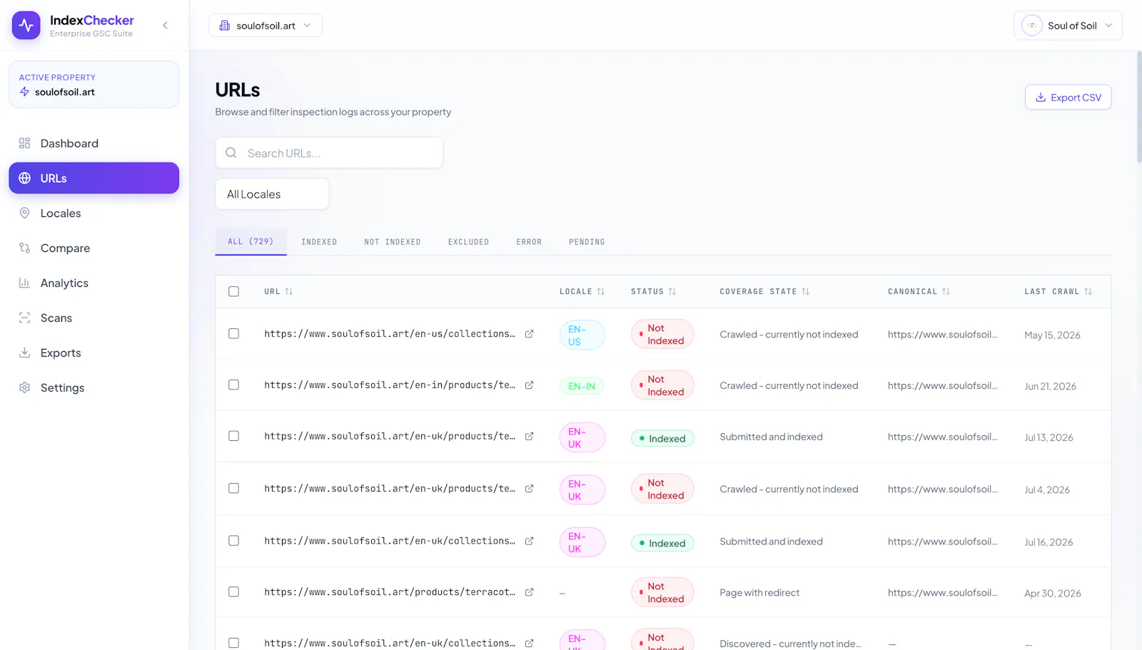 IndexChecker screenshot 2