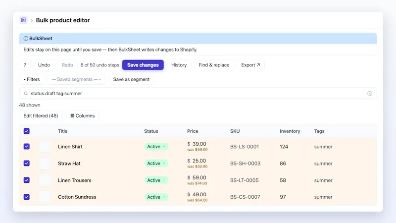 BulkSheet - Shopify Bulk Product Editor screenshot 2