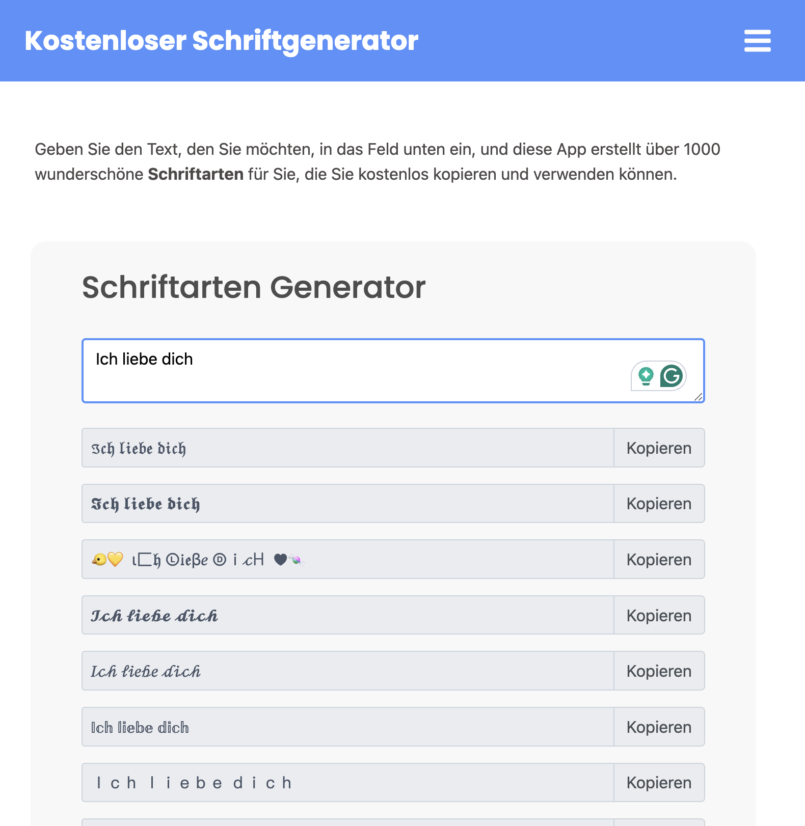 Gratis lettertype -generator - Genereer en kopieer mooie gratis lettertypen media 1