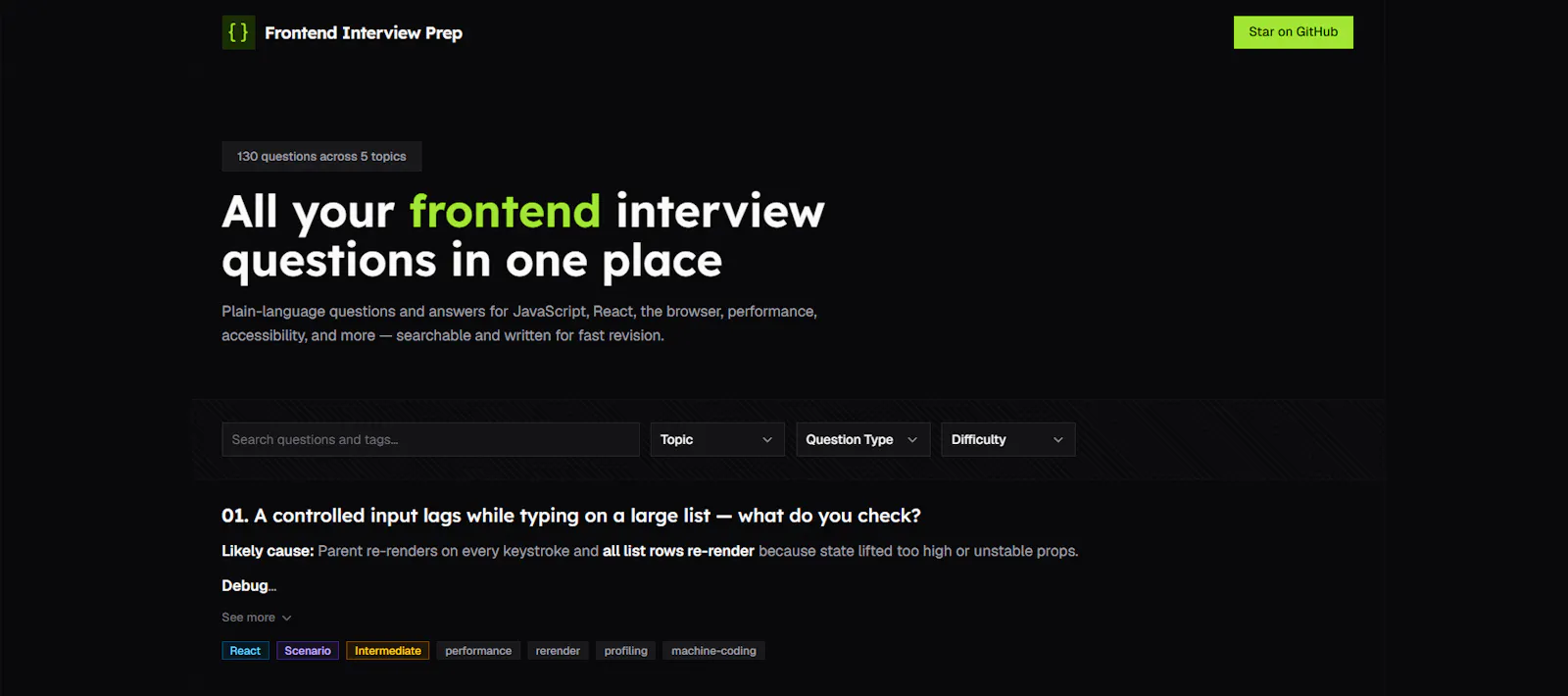 Frontend Interview Prep screenshot 1
